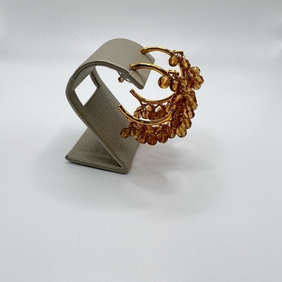 K•J•L Fiesta hoop earrings gold tone - Picture 3 of 4